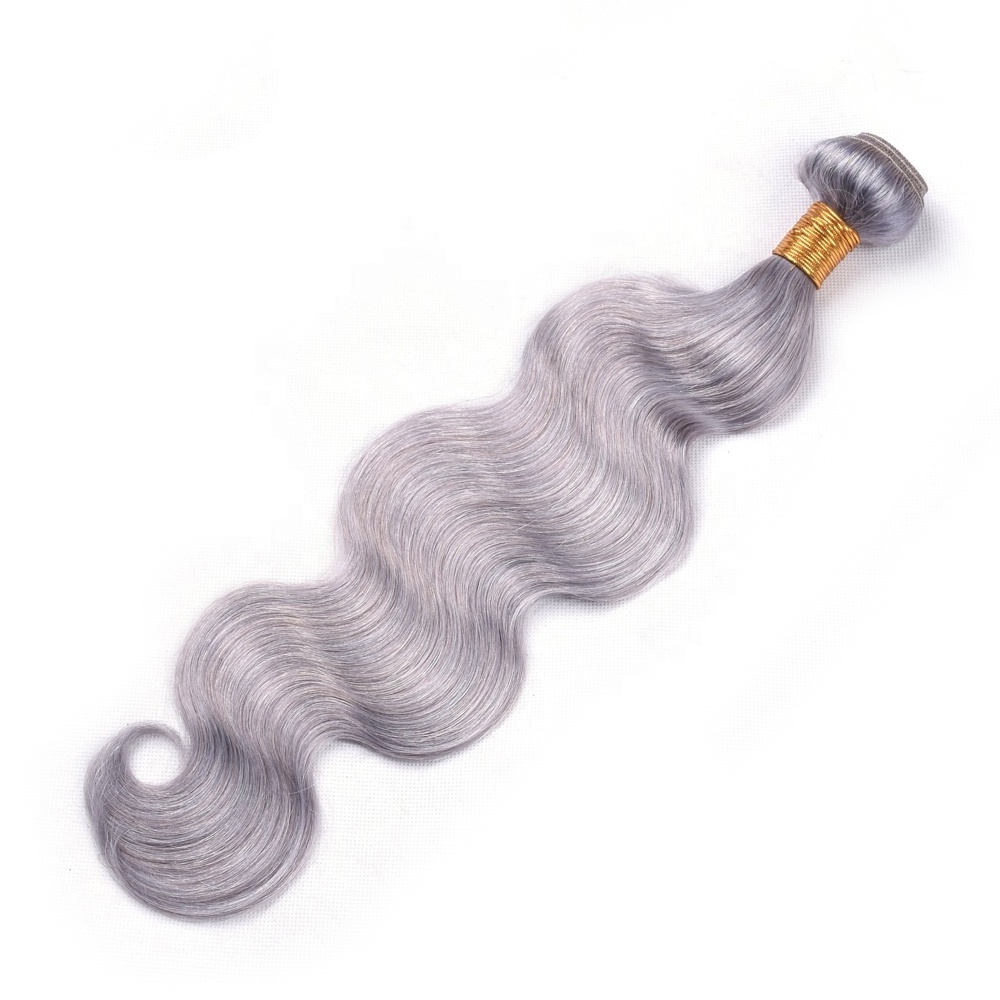 100% Remy Brazilian Crochet Hair Bulk Weave Bundle Extensions Natural Weaving Colour Grey Human Hair