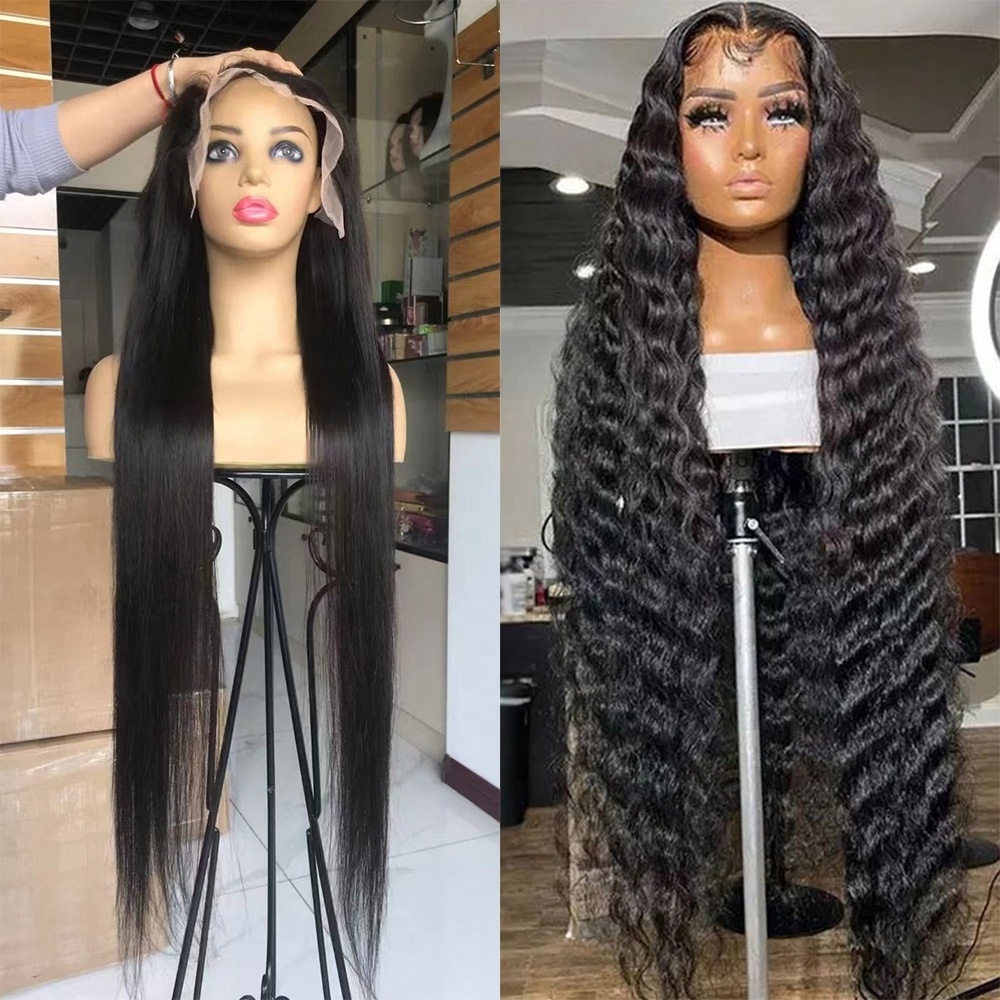 13x4 Transparent hd Lace Wig for American Black Women Deep Wave 13x6 hd Lace Frontal Wigs 40 Inch Wigs Raw Human Hair Lace Front