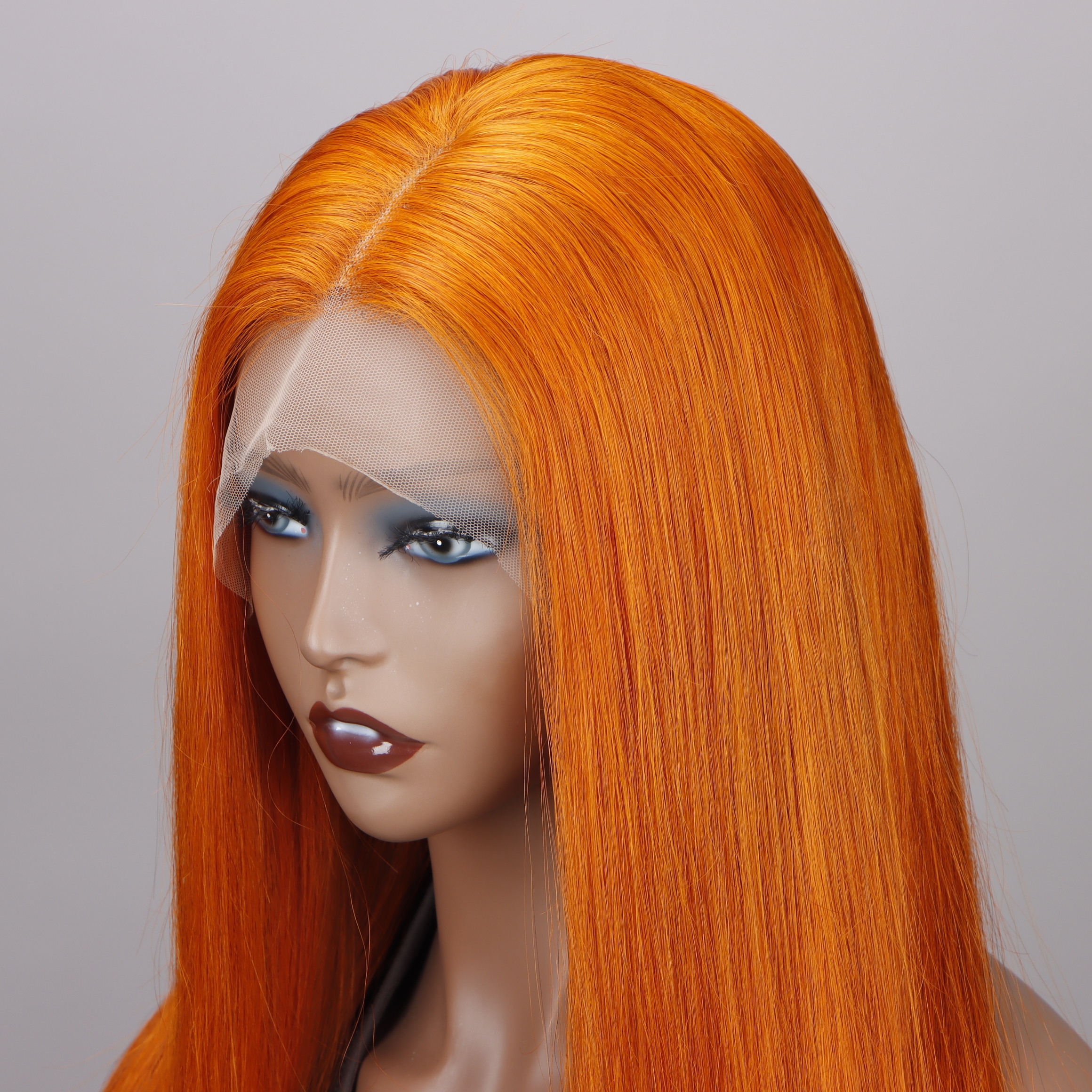 Low Price 350 Orange Ginger Colored Wigs Human Hair 13x4 HD Swiss Human Hair Transparent Lace Front Wig Straight Human Hair Wigs