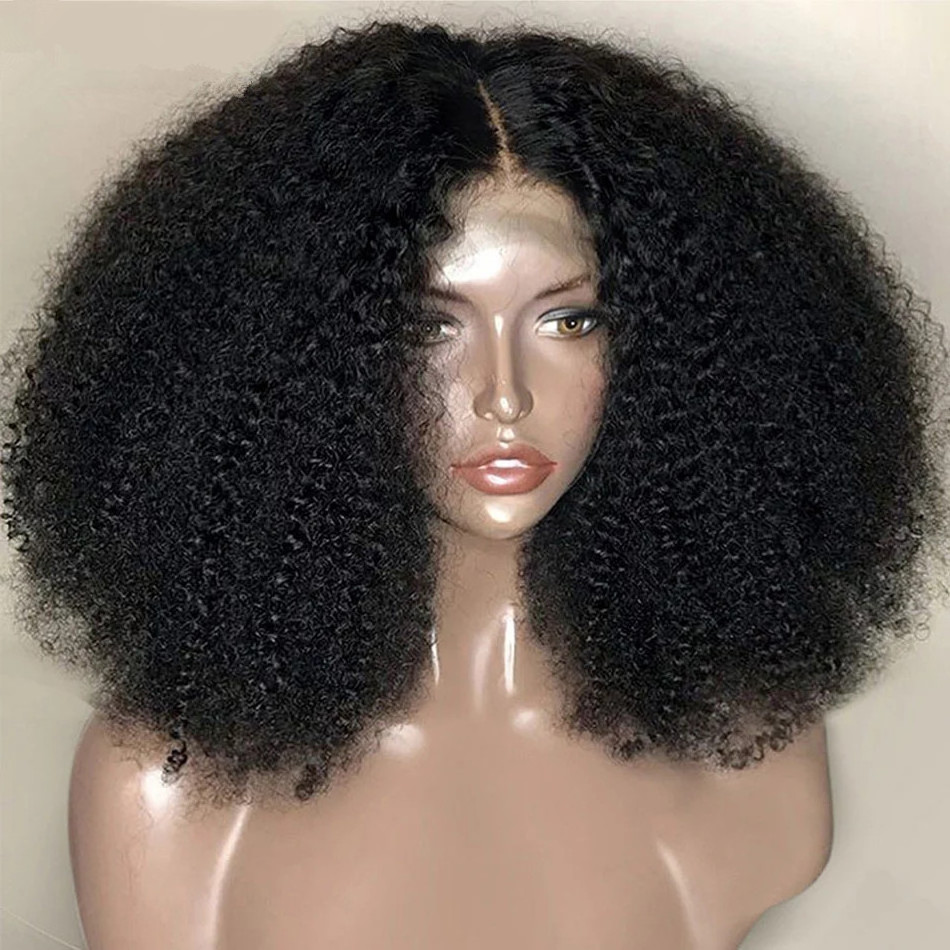 FOXEN Perruque Afro Wigs Naturelle Marley 4c Curl Short Perruque Curly Weave Kinky Human Hair Afro Wigs