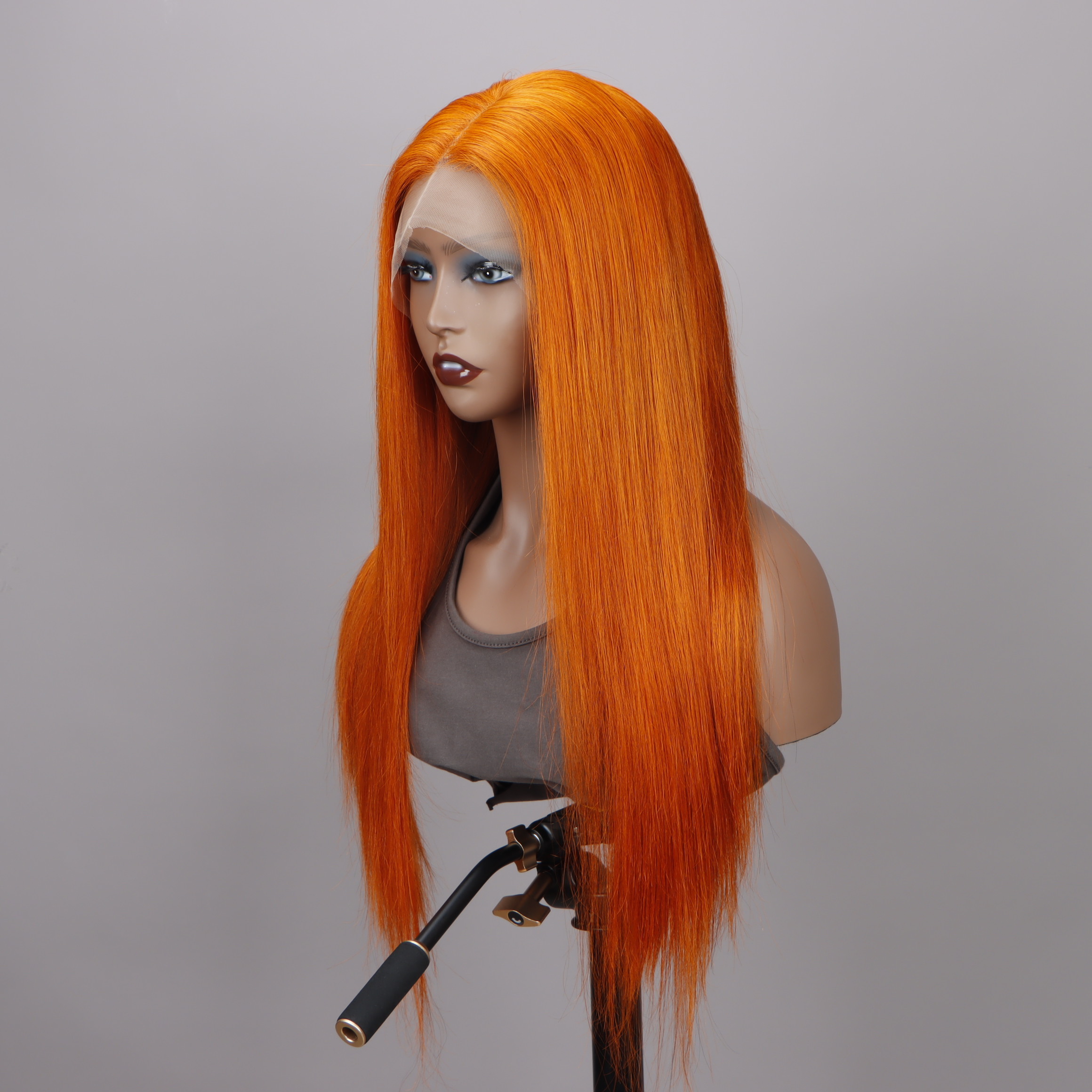 Low Price 350 Orange Ginger Colored Wigs Human Hair 13x4 HD Swiss Human Hair Transparent Lace Front Wig Straight Human Hair Wigs