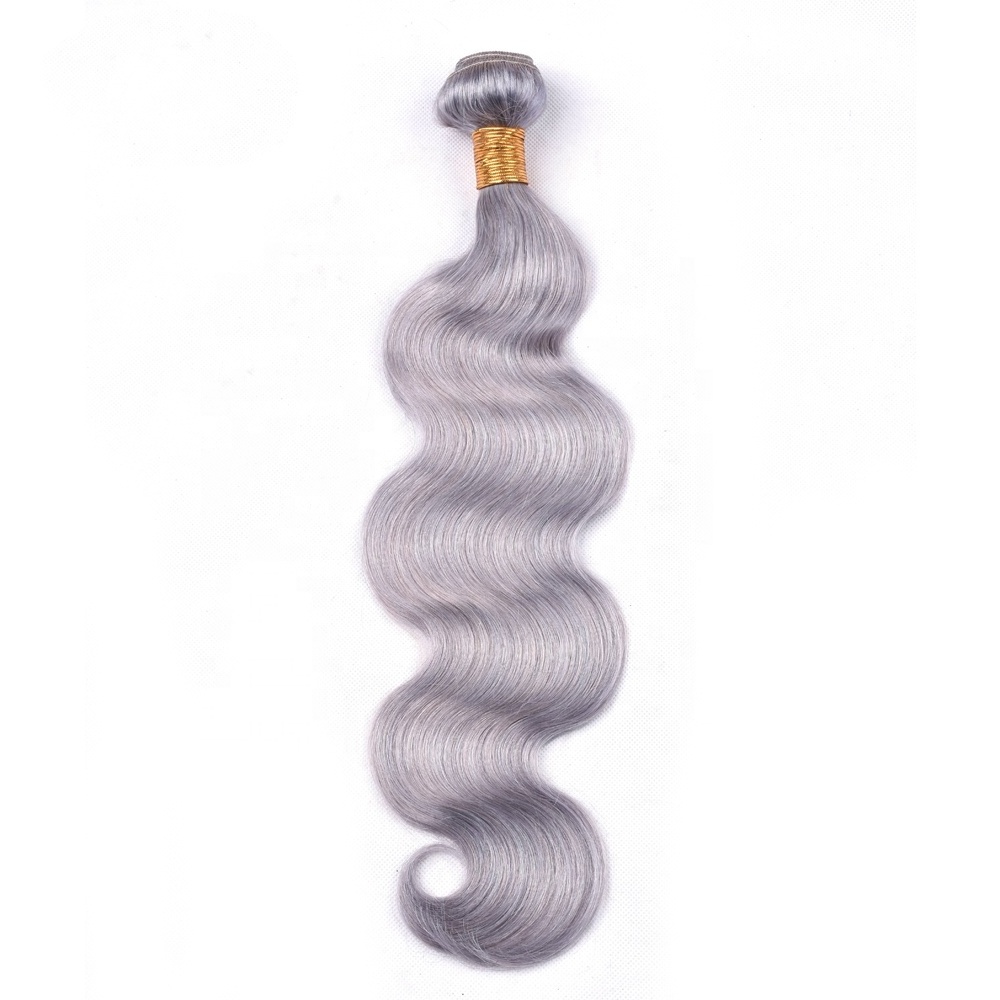 100% Remy Brazilian Crochet Hair Bulk Weave Bundle Extensions Natural Weaving Colour Grey Human Hair