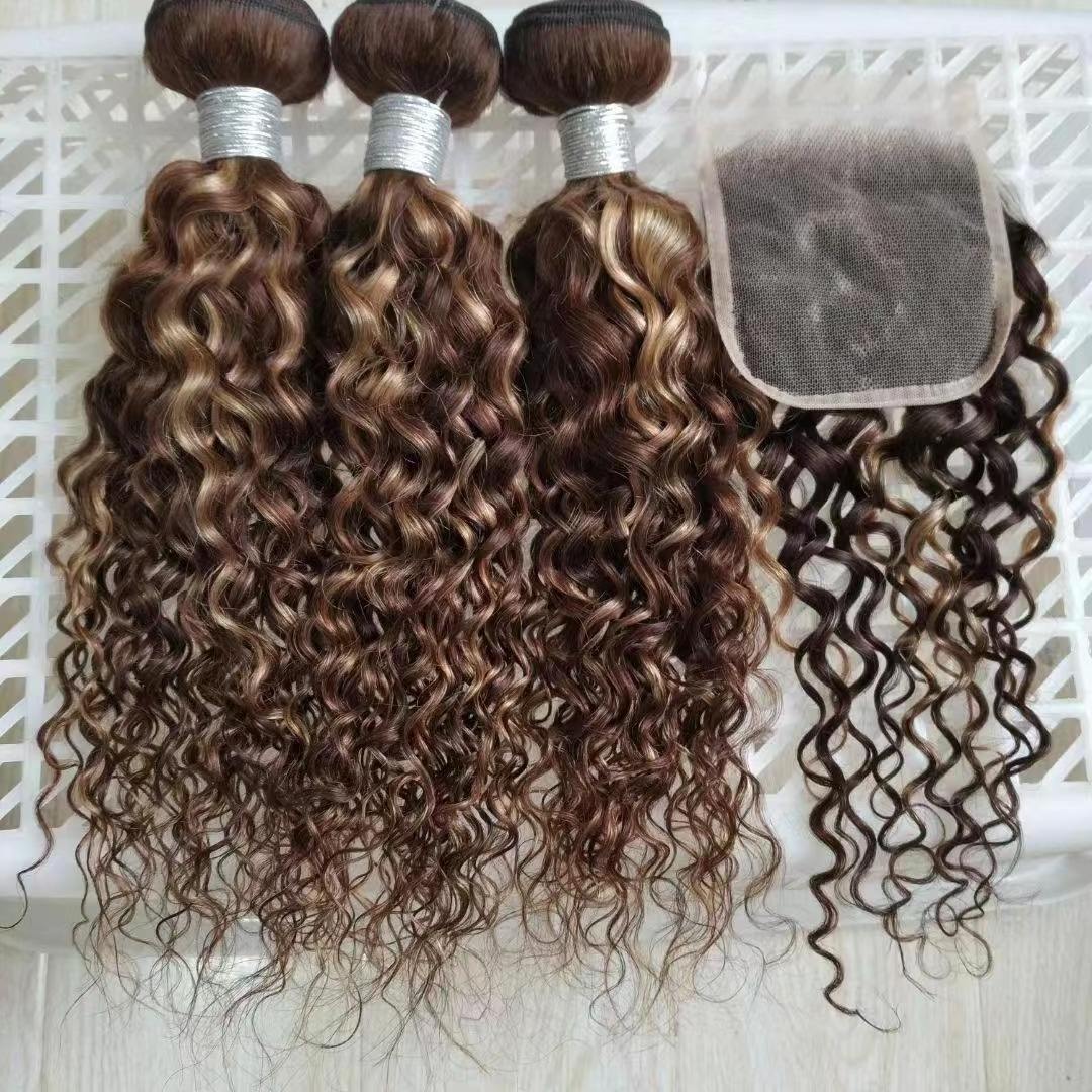 Single Donor Raw Double Drawn Human Hair Bundles Extensions Straight Remy Hair from India Indian Weaving Water Deep Loose Wave