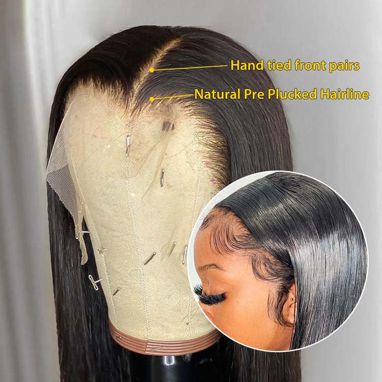 Brazilian Raw Human Hair Lace Front Wig Straight 13x4 Transparent Hd Lace Frontal Wig Glueless Human Hair Wigs For Black Women