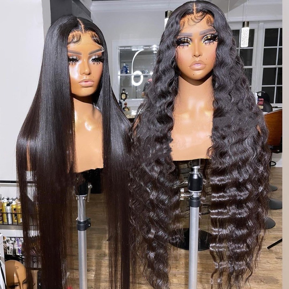 Wholesale Price 40 Inch Human Hair Full Lace Front Wigs Human Hair Lace Front Brazilian Deep Wave 13x4 Lace Front Human Hair Wig