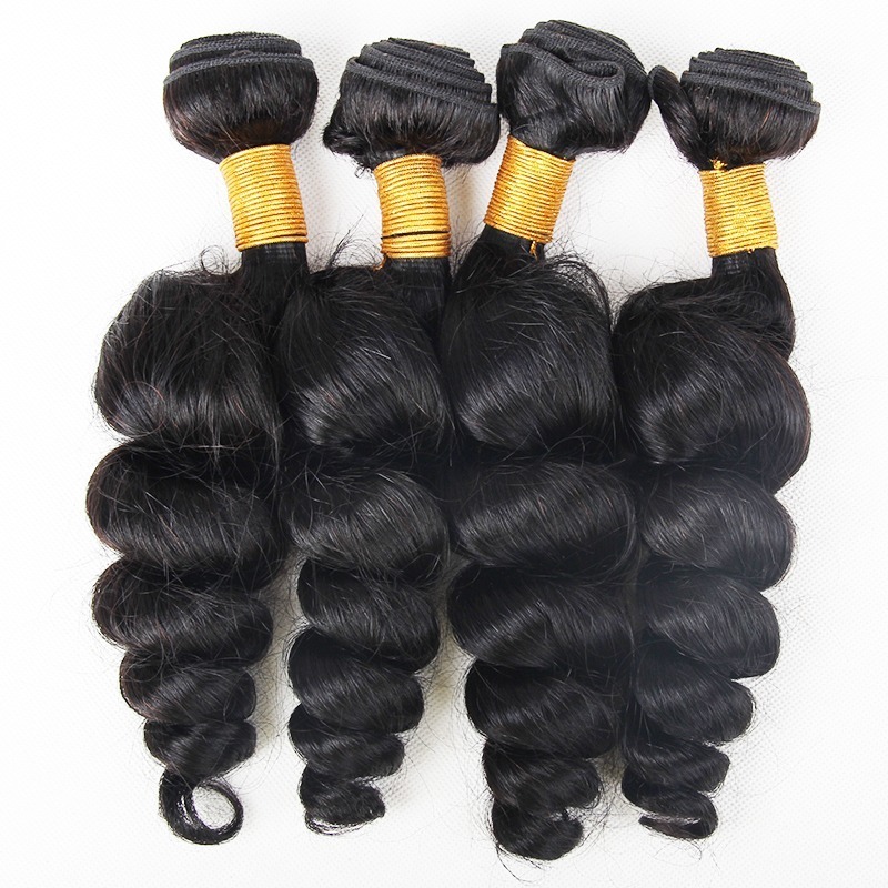 Brazilian Hair Bundles Human Hair Loose Wave Bundles With Closure Curly Hair Extension Bundle Human Weave