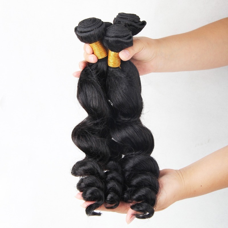 Brazilian Hair Bundles Human Hair Loose Wave Bundles With Closure Curly Hair Extension Bundle Human Weave