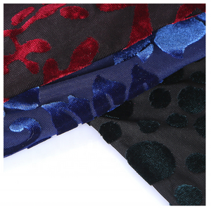 fashion burnout silk velvet floral printed velvet fabric