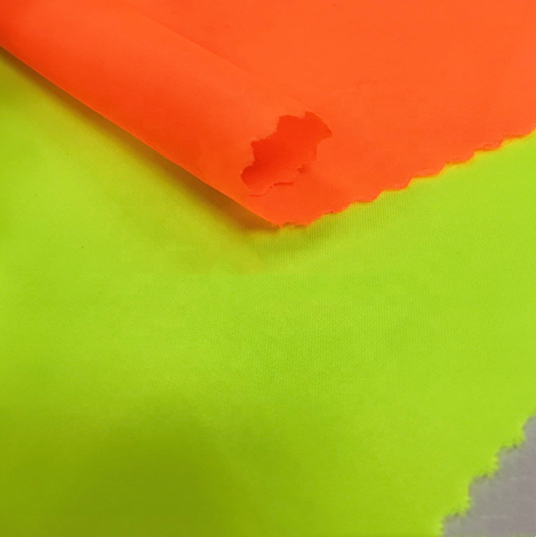 Inventory EN20471 Fluorescent Yellow Fluorescent Orange 190T 210T Woven Waterproof 100% Polyester Taffeta Lining Fabric for Work