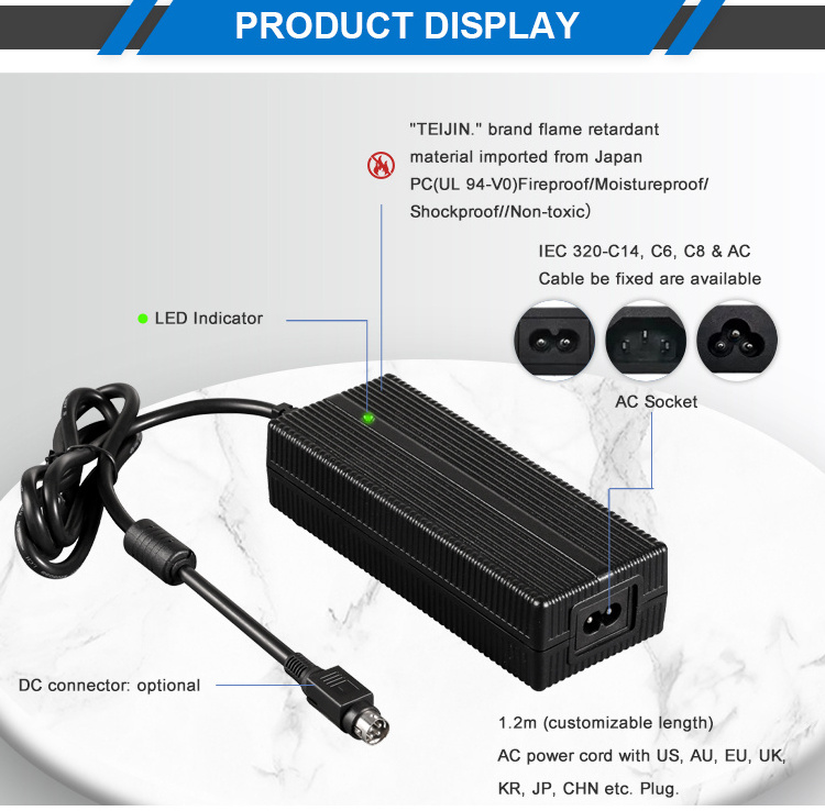 Custom 4A 36V 42V 48V 60V Electric Scooter E Scooter Charger Ev Scooter Charger