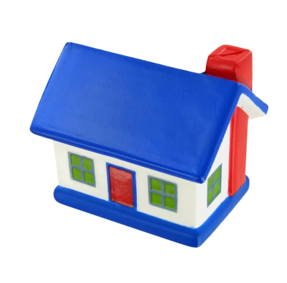 Promotional custom logo foam House shape Stress Toys