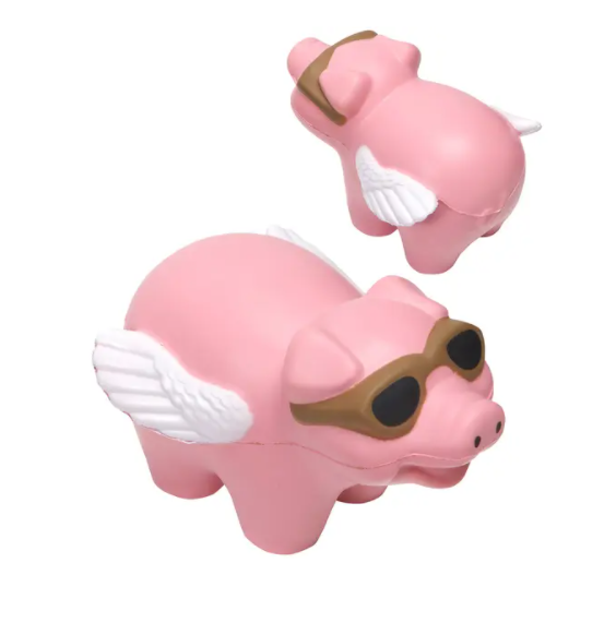 TOP Custom logo Promotional cheap Flying Pig Stress Balls/Flying Pig Stress toy