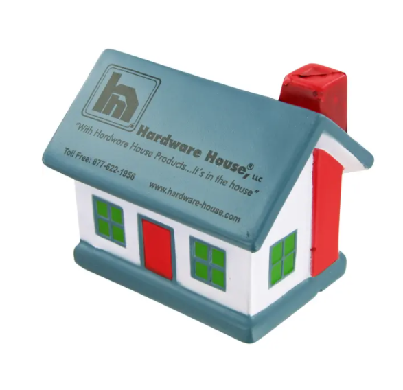 Promotional custom logo foam House shape Stress Toys