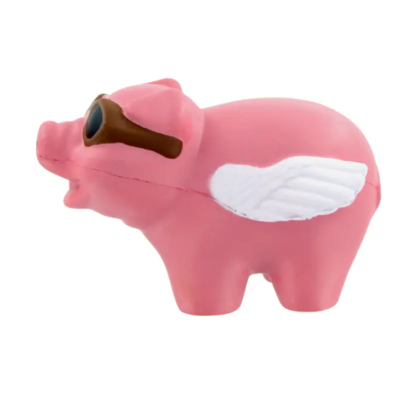 TOP Custom logo Promotional cheap Flying Pig Stress Balls/Flying Pig Stress toy