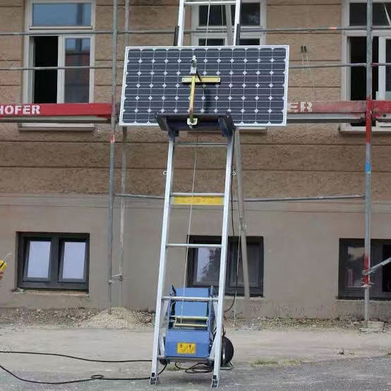 Manufacturer Supply Alum Solar Panel Ladder Lift 4 Panels Elevator Platform Roof Lifting Hoist