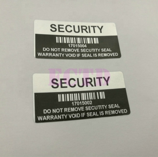 Best adhesive effect VOID self-destruct label, series number label, blank rectangular destruct vinyl sticker