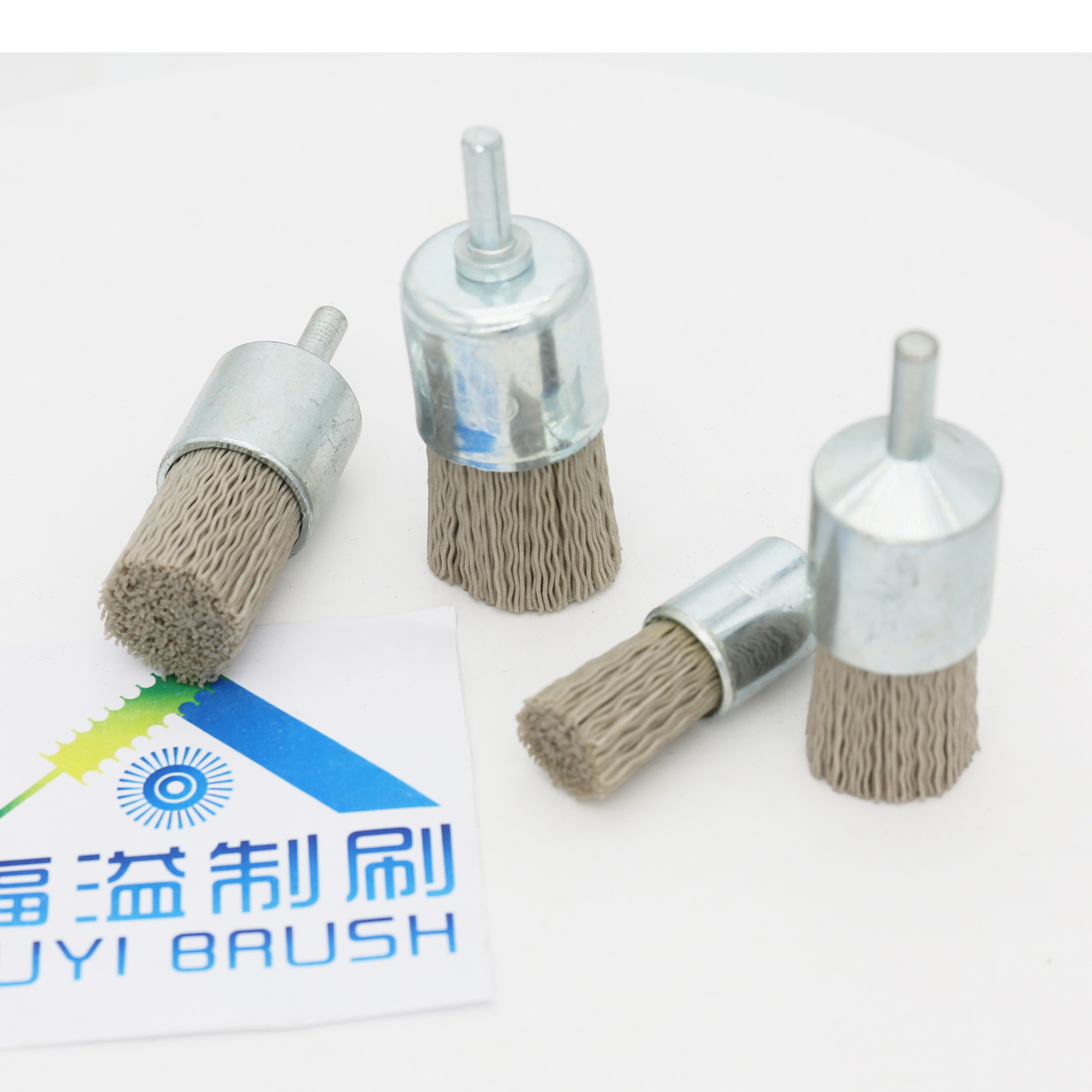 crimped silicon carbide cleaning surface end brush