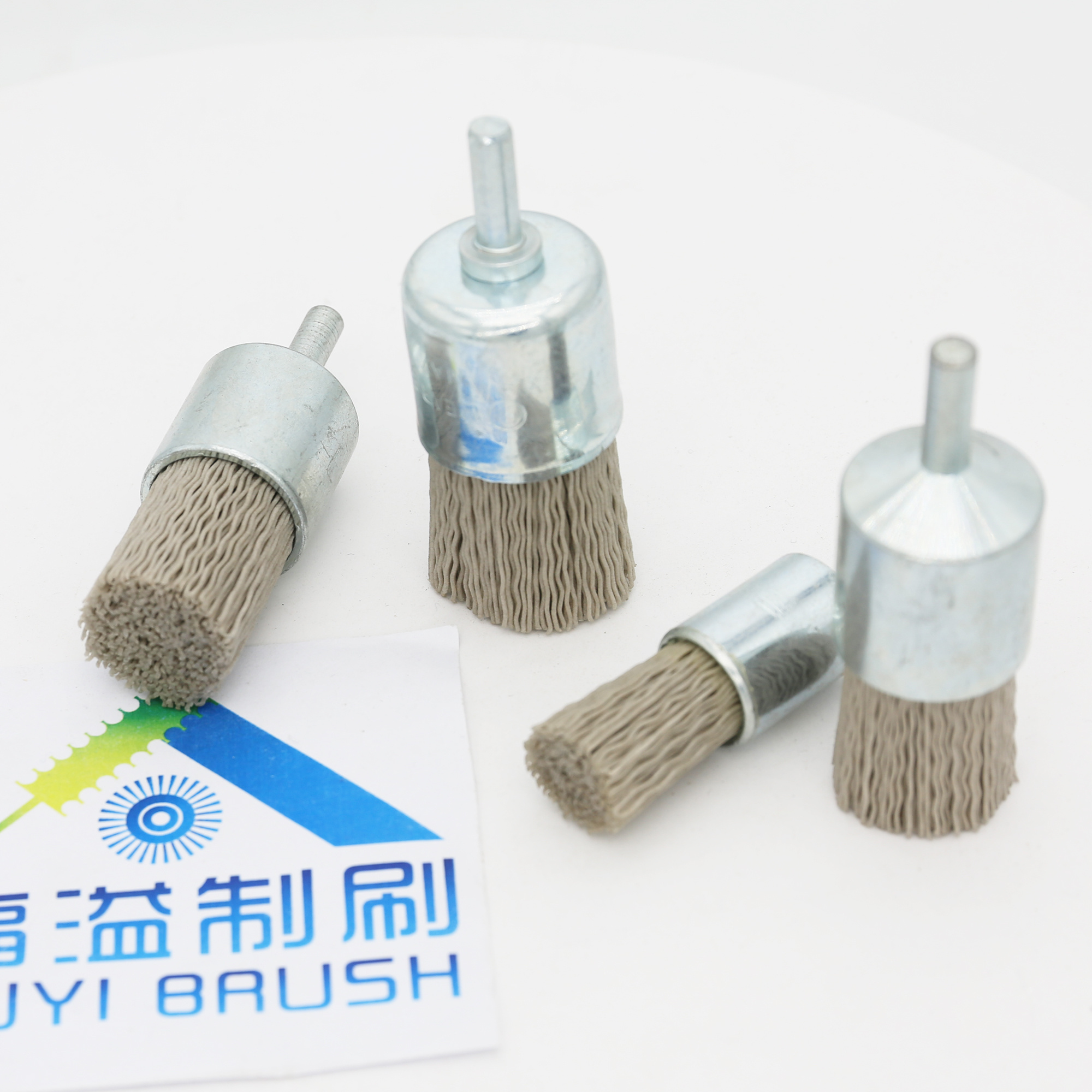 crimped silicon carbide cleaning surface end brush