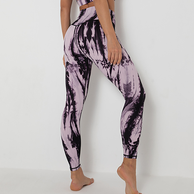 Custom Work out Apparel Woman Active Wear Gym Clothes Tie Dye Yoga Push Up Leggings