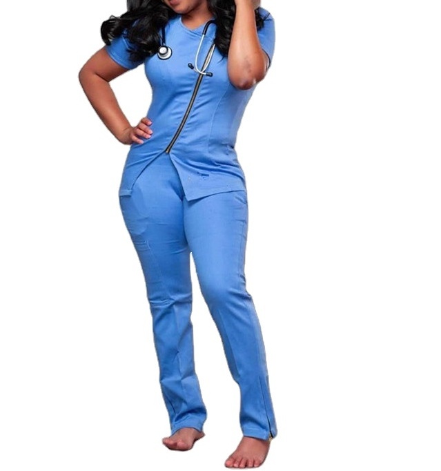 Fashional Nursing Scrubs Uniforms Nurse Scrubs for Women and Men Scrub Sets for Hospital Washable Stretchy Fashionable Cotton