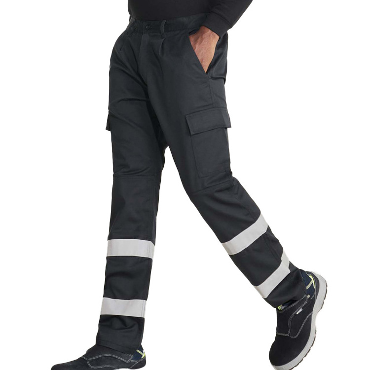 Customized Multi Pockets Outdoor Hi Vis Workwear Cargo Trouser Reflective Tape Workwear Pants