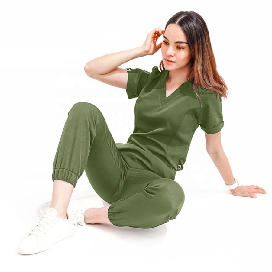 Famous Designer Wholesale Custom Short Sleeve Women's Jogger Medical Nurse Uniform Medical Scrubs