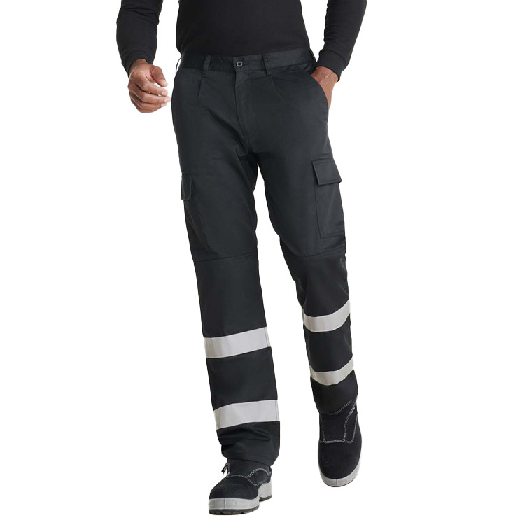 Customized Multi Pockets Outdoor Hi Vis Workwear Cargo Trouser Reflective Tape Workwear Pants