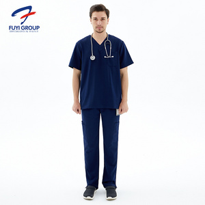 fuyi fashionable pattern scrub uniforms scrubs uniforms white fashion uniform scrub