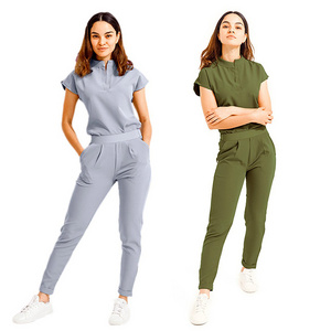 Famous Designer Wholesale Custom Short Sleeve Women's Jogger Medical Nurse Uniform Medical Scrubs