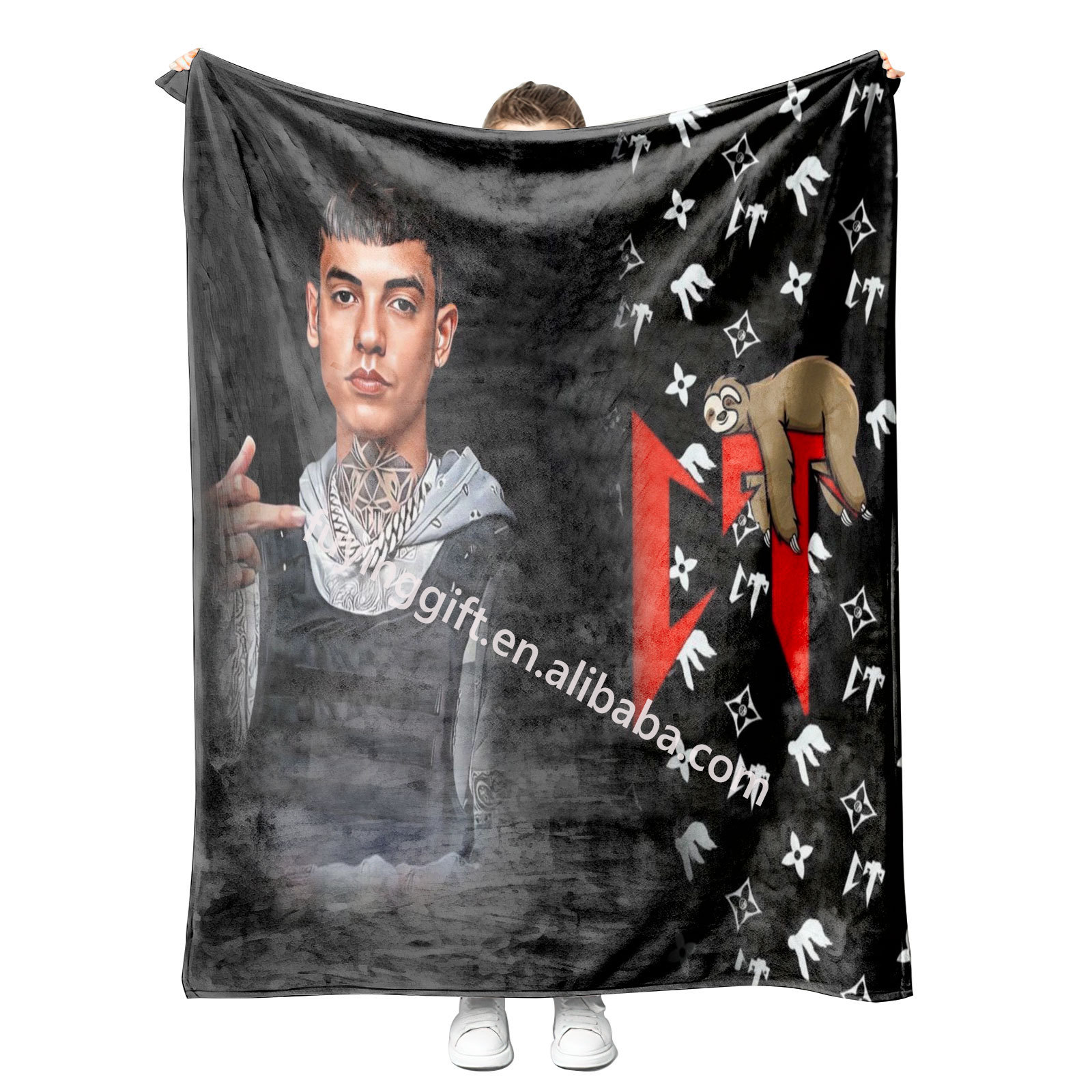 Personalisation Custom Natanael Cano frazadas Mexican Style Peso Pluma Fashion Sublimation Throw Blanket