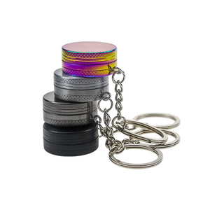 Wholesale New Stainless Steel 2 layers rusher unique zinc alloy Mini travel Herb Grinder keychain