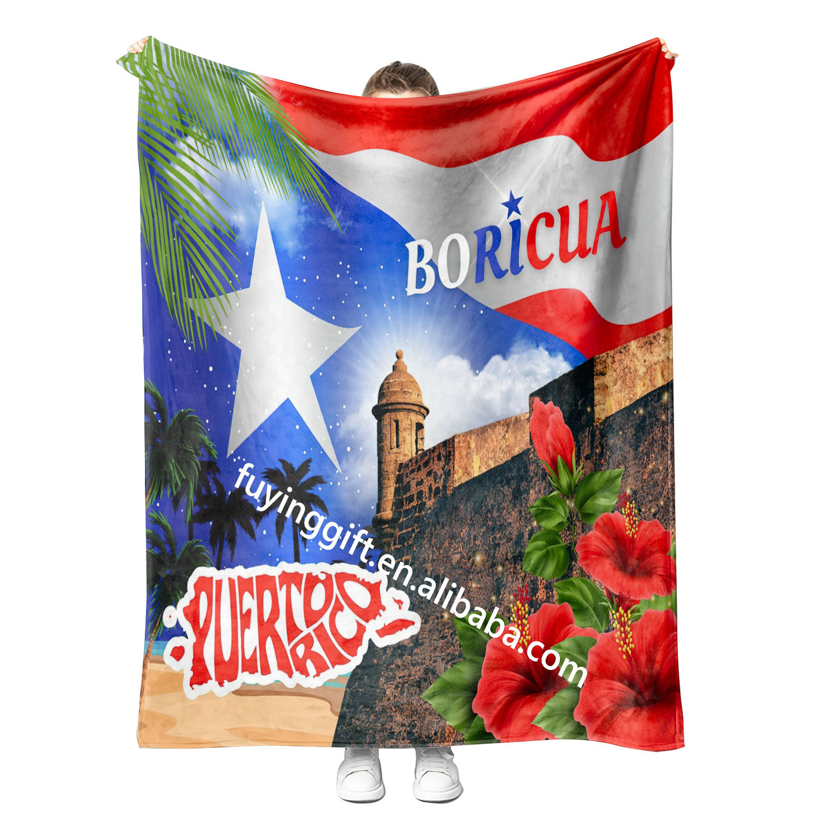 2023 New Puerto Rico Boricua Roberto Clemente Mexican Blanket Wholesale Custom Fleece Home Travel Throw Blanket