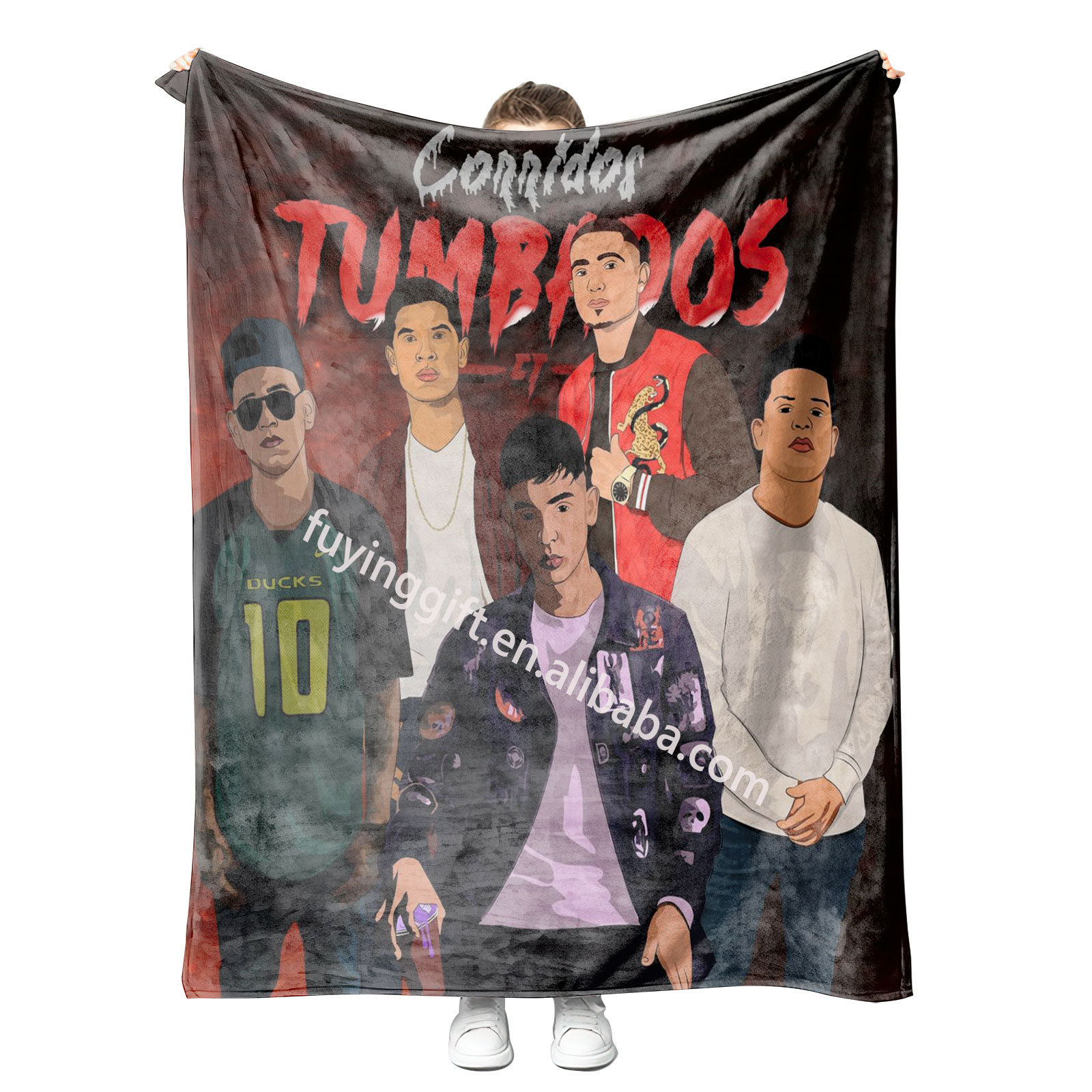 Personalisation Custom Natanael Cano frazadas Mexican Style Peso Pluma Fashion Sublimation Throw Blanket