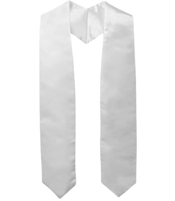 Wholesale High Quality White sublimation gown flag custom graduation sash stole with logo 60 Inch 72 Inch