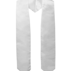 Wholesale High Quality White sublimation gown flag custom graduation sash stole with logo 60 Inch 72 Inch