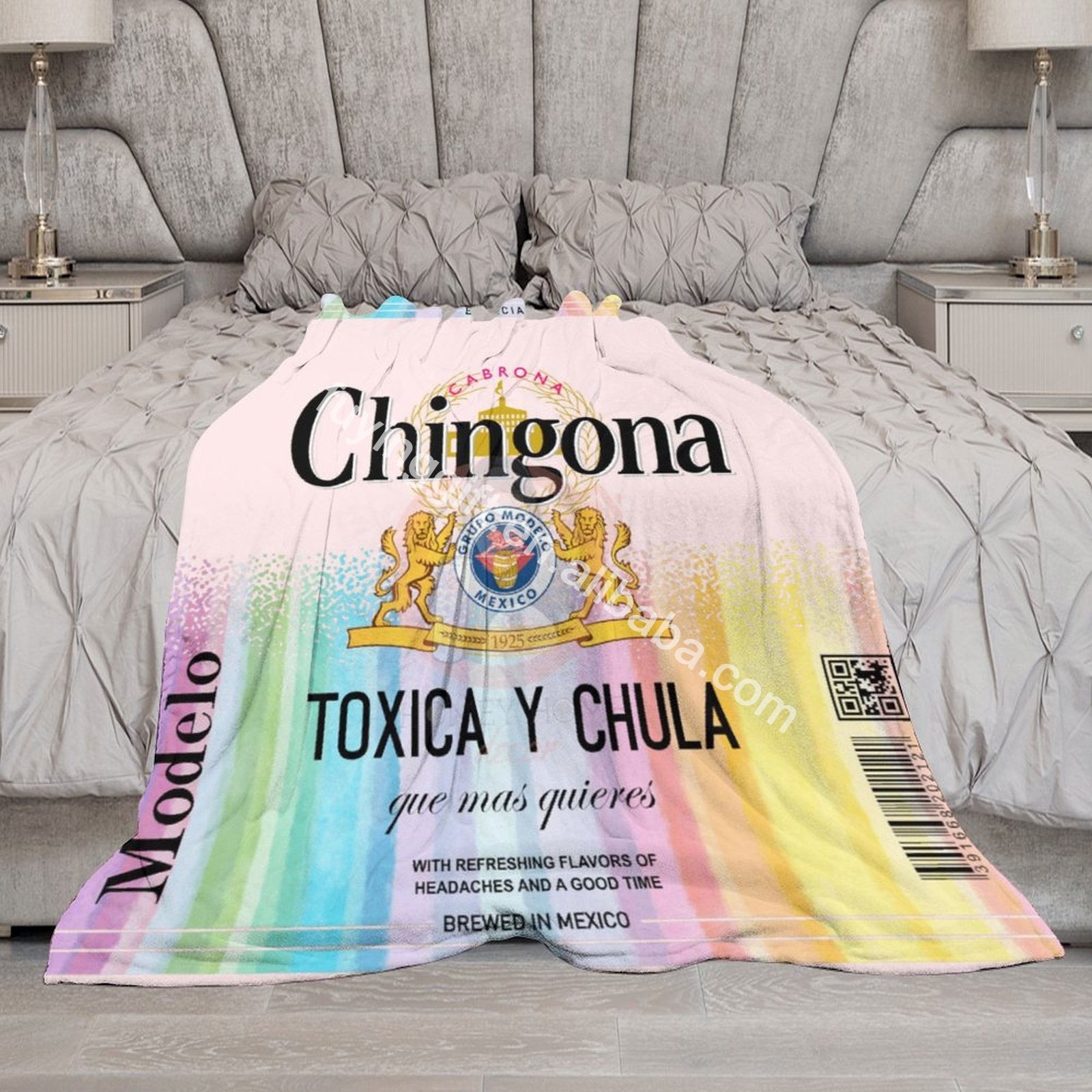 2023 New Design Mexican Borracho Borracha Chingona Toxica Sublimation Fleece Travel Throw Polyester Blanket