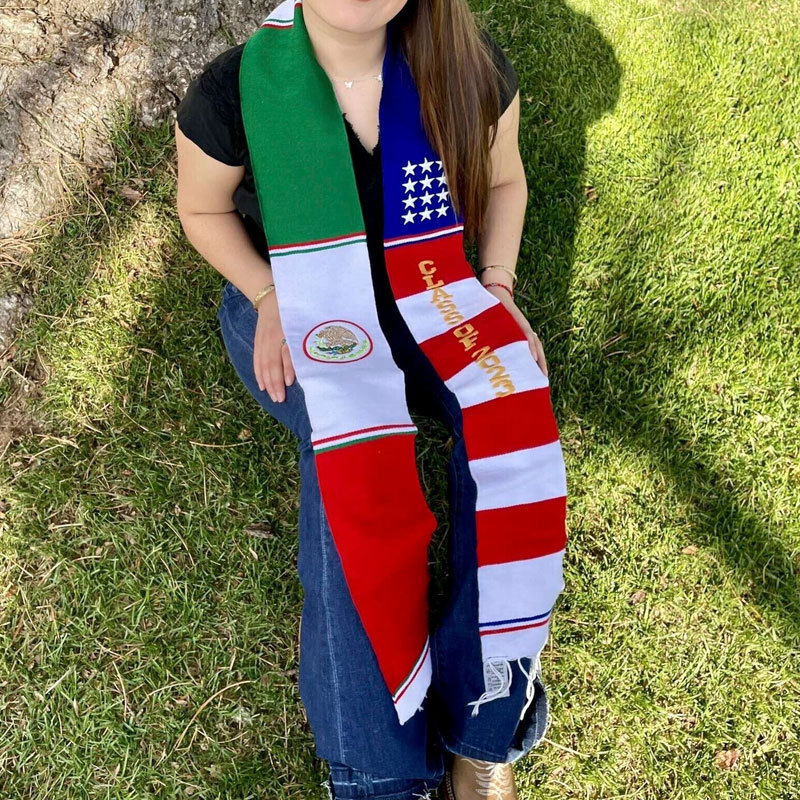 Mexican Graduation Sash Stole Mexico Flag Graduation Stole Class Of 2024 Gift for Graduation's Day 60 72 In