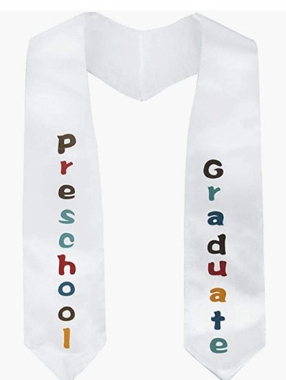 Wholesale High Quality White sublimation gown flag custom graduation sash stole with logo 60 Inch 72 Inch