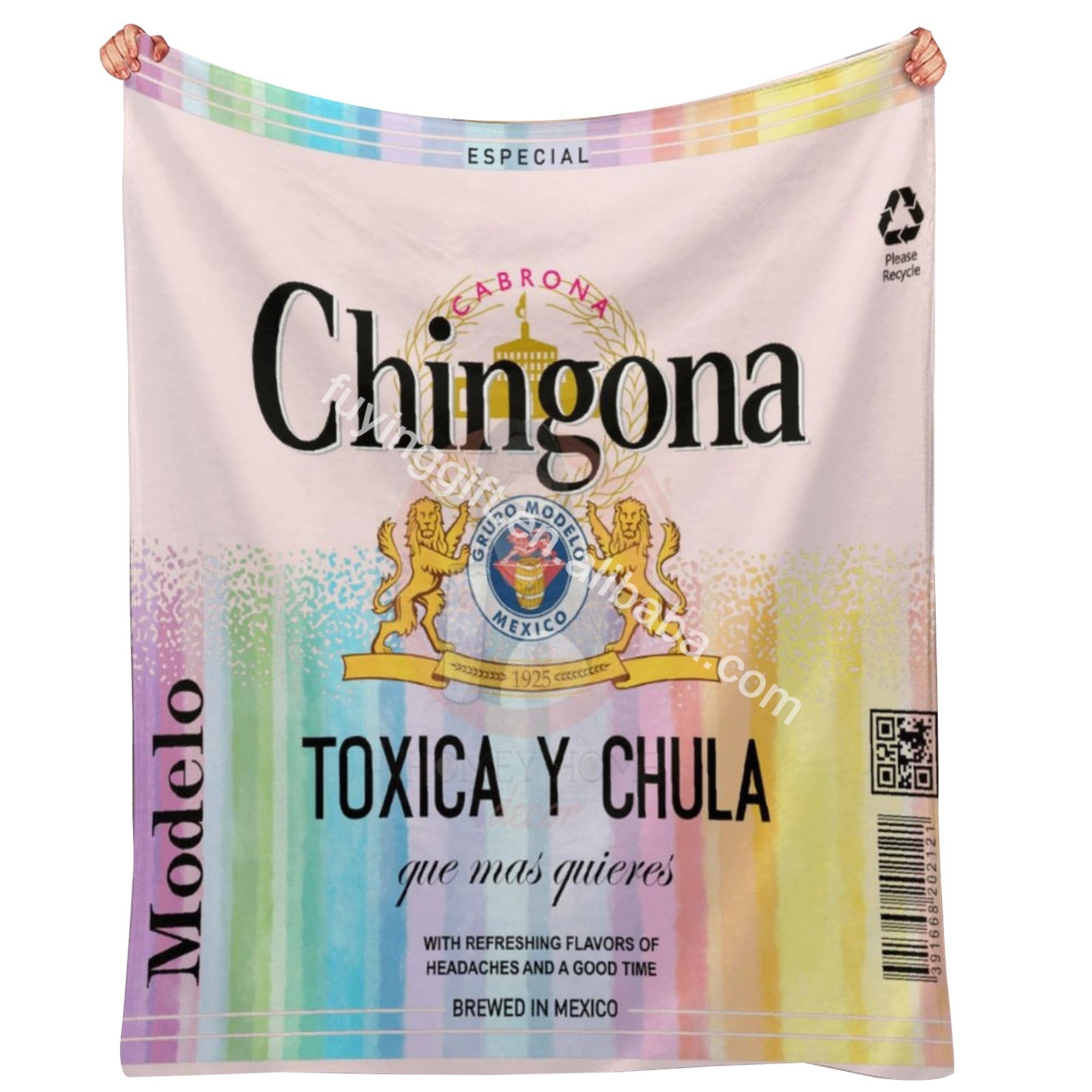 2023 New Design Mexican Borracho Borracha Chingona Toxica Sublimation Fleece Travel Throw Polyester Blanket