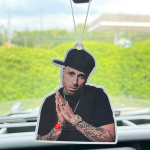 Hot selling custom karol g sexy girl long lasting scent car hanging perfume refresh paper Nicky Jam Car Air Freshener