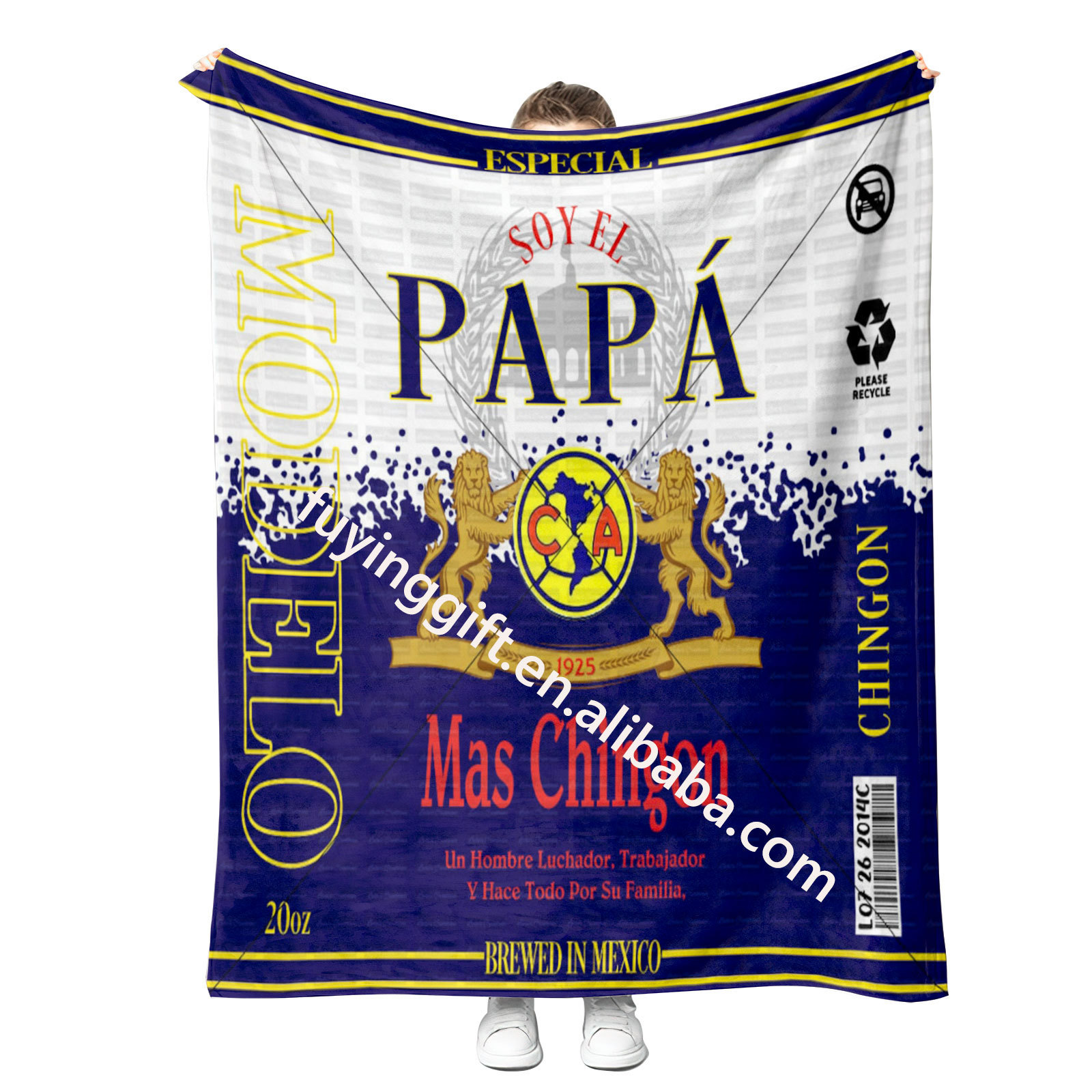 Hot Selling America Chivas Mexico PAPA Printing Throw Blanket Custom Fleece Flannel Travel Bed Throw Polyester Blankets