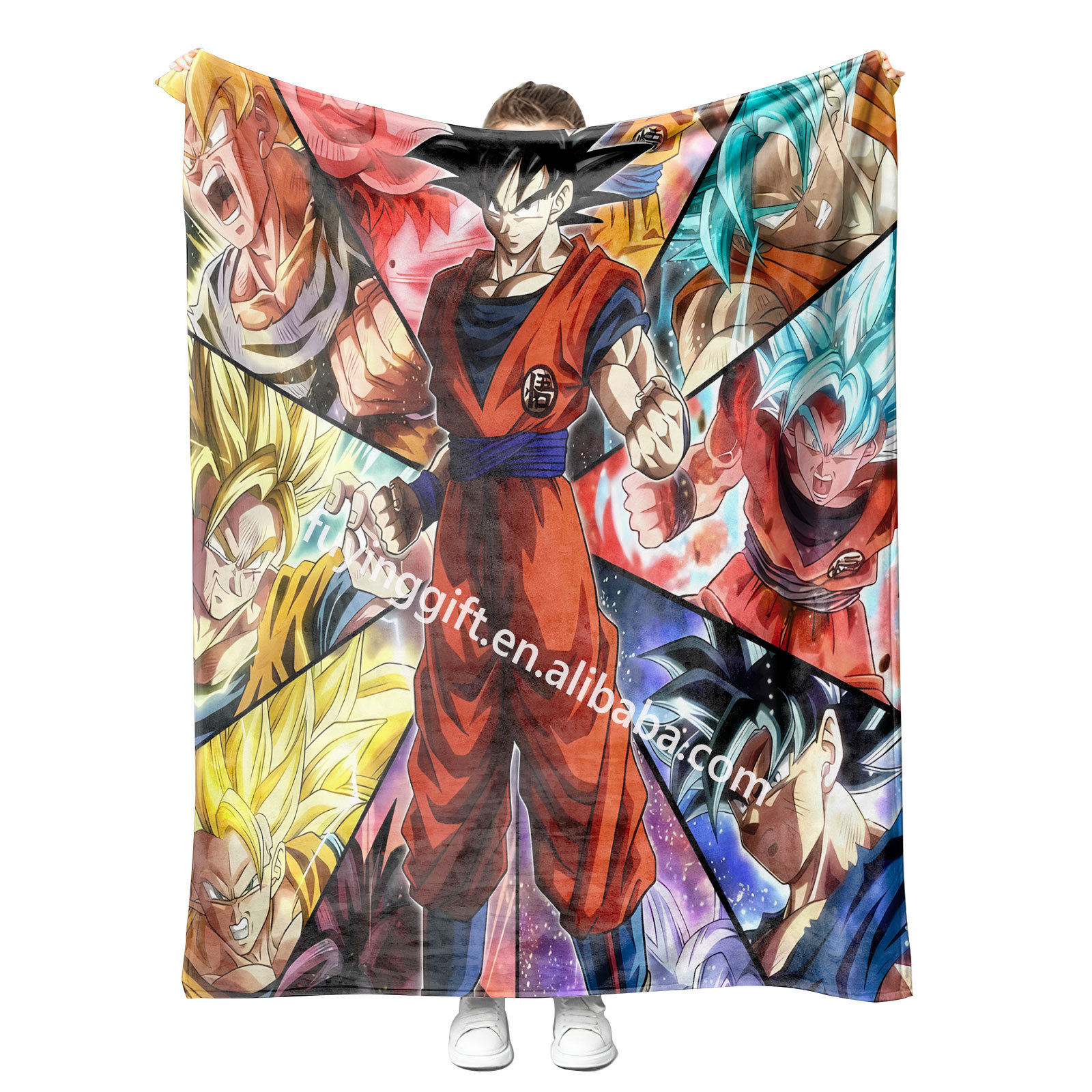 Factory price newest cartoon anime Dra gon ball 3D Sublimation flannel Fleece throw blankets 60*80 in