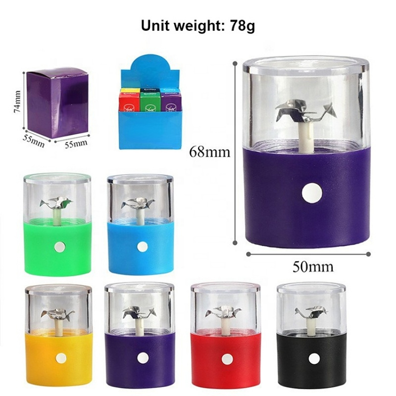 Automatic Plastic Electric Herb Tobacco Grinder Portable USB Rechargeable Electronic Herb Spice Somke Grinders With Logo