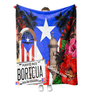 2023 New Puerto Rico Boricua Roberto Clemente Mexican Blanket Wholesale Custom Fleece Home Travel Throw Blanket