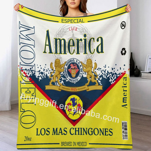 Hot Selling America Chivas Mexico PAPA Printing Throw Blanket Custom Fleece Flannel Travel Bed Throw Polyester Blankets