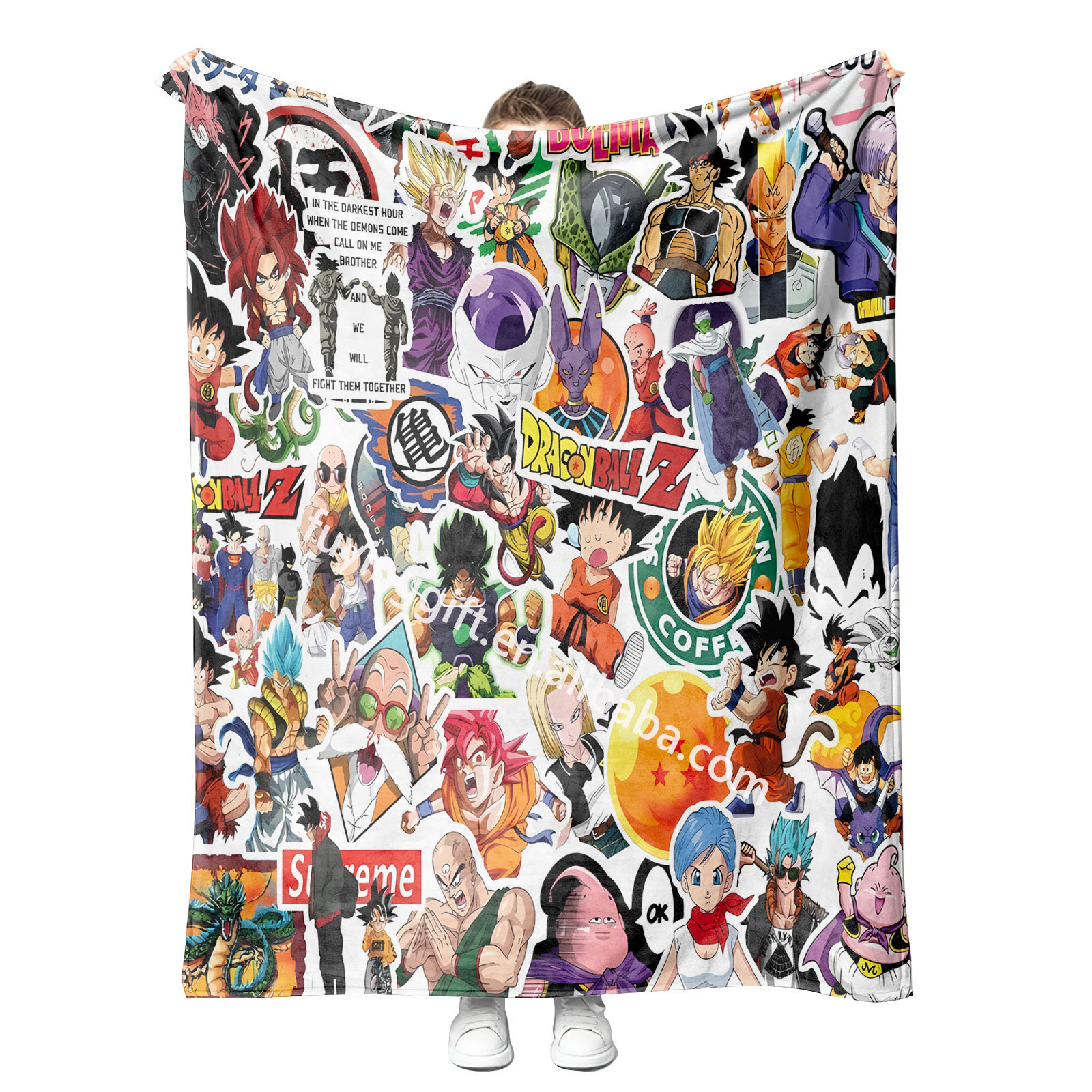 Factory price newest cartoon anime Dra gon ball 3D Sublimation flannel Fleece throw blankets 60*80 in