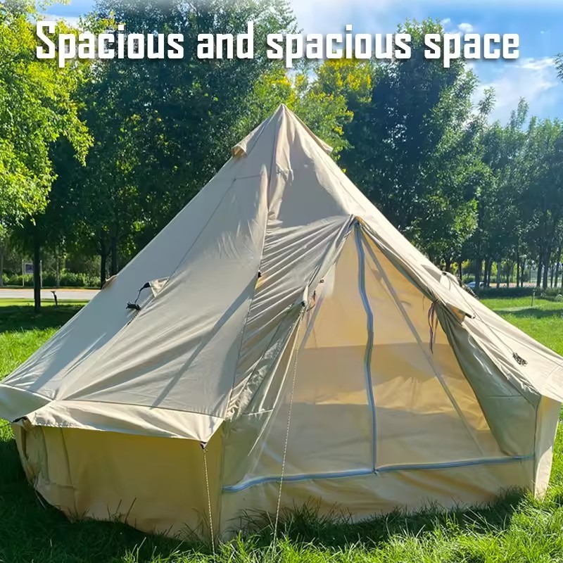 Tent outdoor manual 2-4 people beach large space folding camping double rain and dew camp tent factory