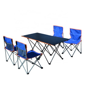 TWROAD Camping Table and Chair Aluminum Foldable Portable Picnic Outdoor Egg Roll Dining Table High Bearing Table and Chair