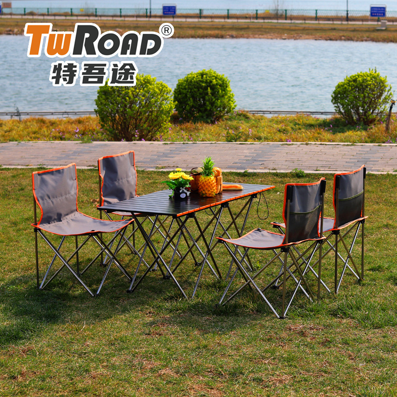 TWROAD camp chair folding outdoor Aluminum Alloy Multifunctional Camping Table Chair Coated Metal Garden Picnic Table Stool