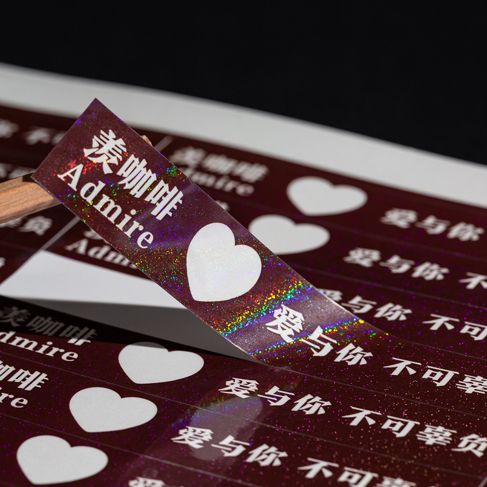 Wholesale Custom Brand Name Logo Vinyl Luxury Waterproof Stickers Special Lamination Adhesive Labels